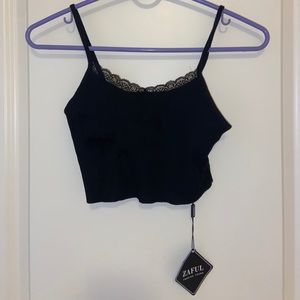Cute black crop tank top